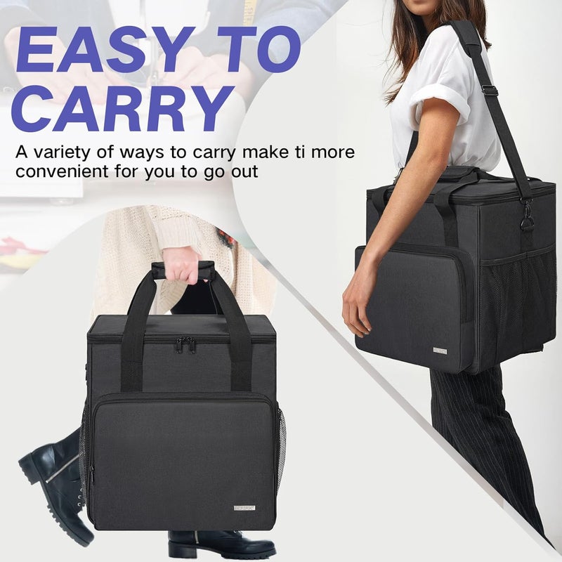 GMAK Serger Carrying Case, Universal Serger Storage Bag with Base Padding Pad, Storage Pockets, Travel Case with Shoulder Strap for Most Standard Overlock Sewing Machines and Accessories, Black - Image 5